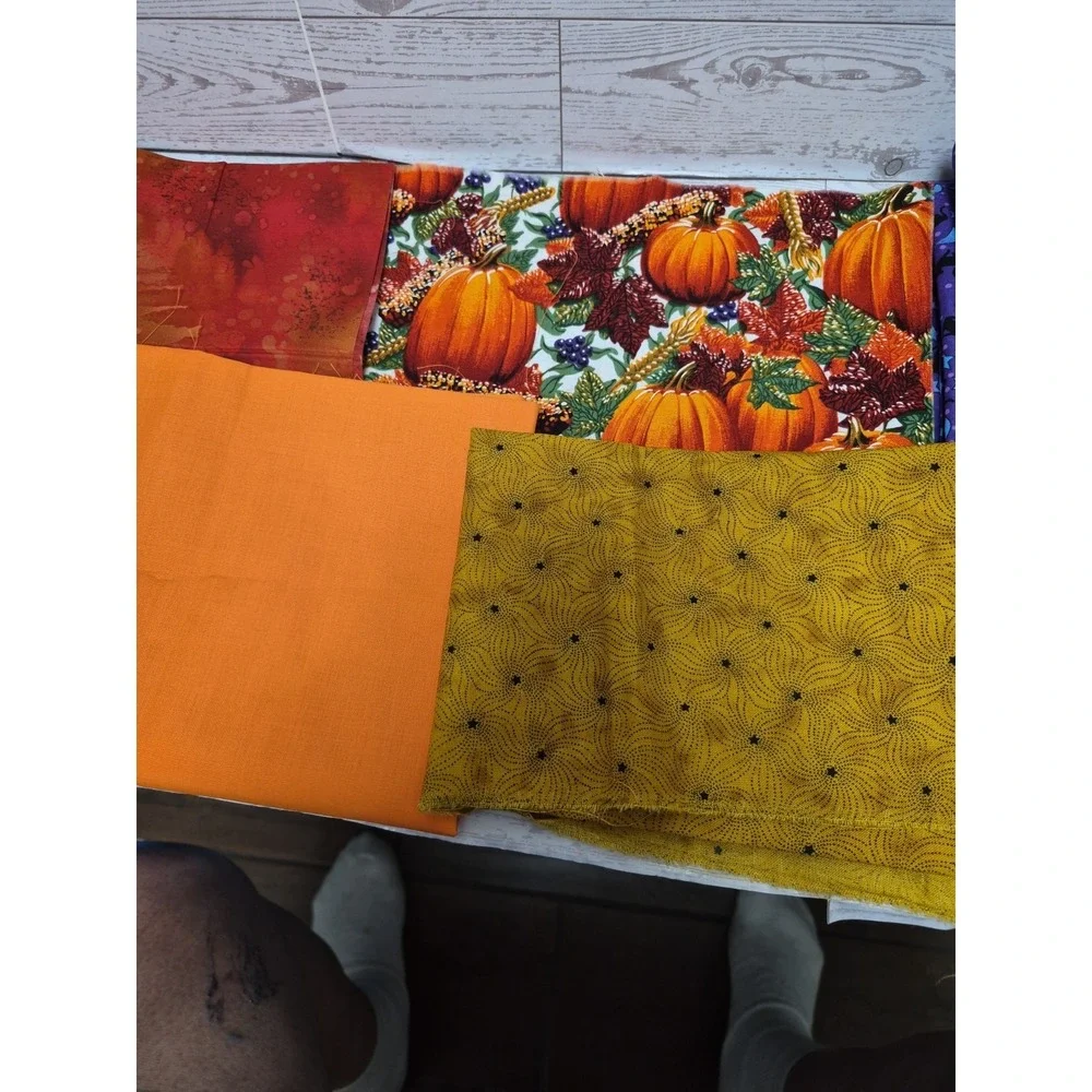 Halloween Fabric scraps variety for small craft projects quilting sewing 12 oz.
